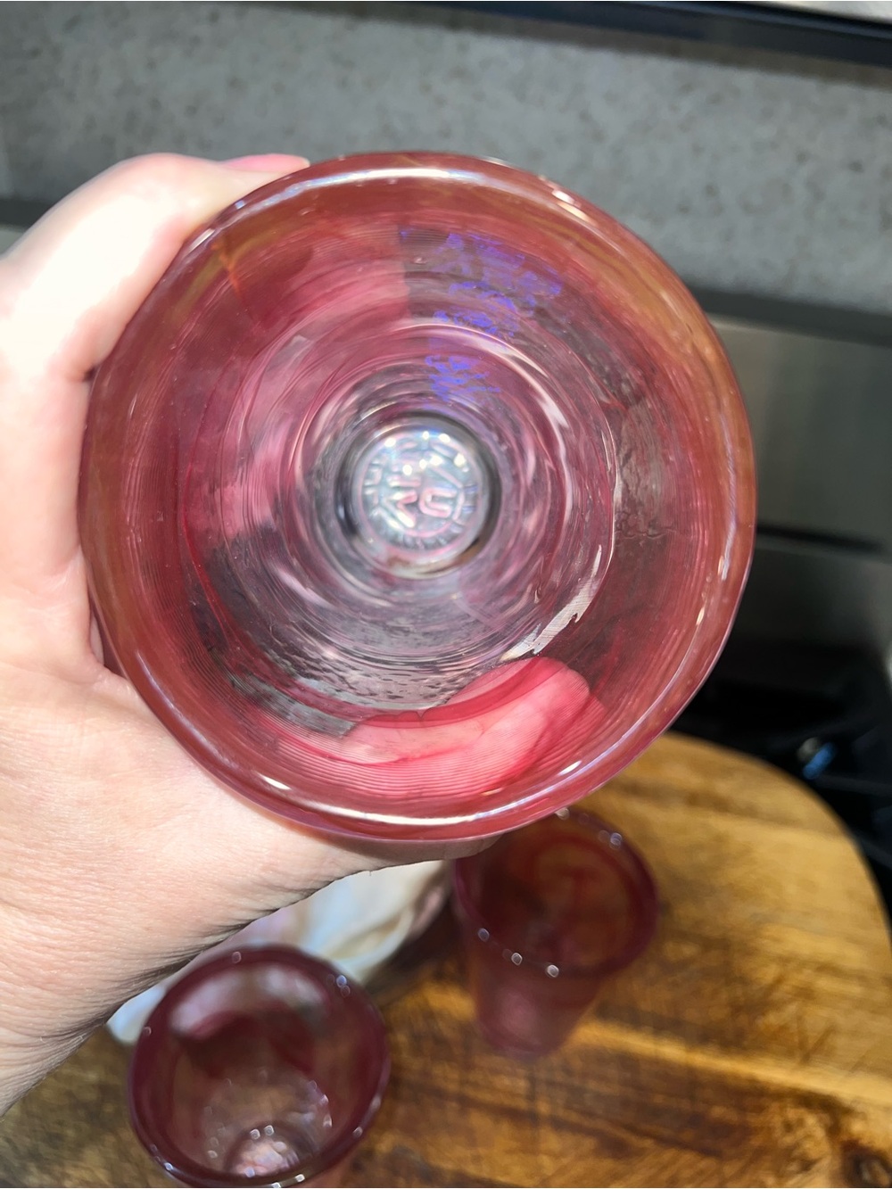 🌸 NWT Set of 4 Kosta Boda "Mine" Pink Swirl Art Glass Tumblers 🌸
